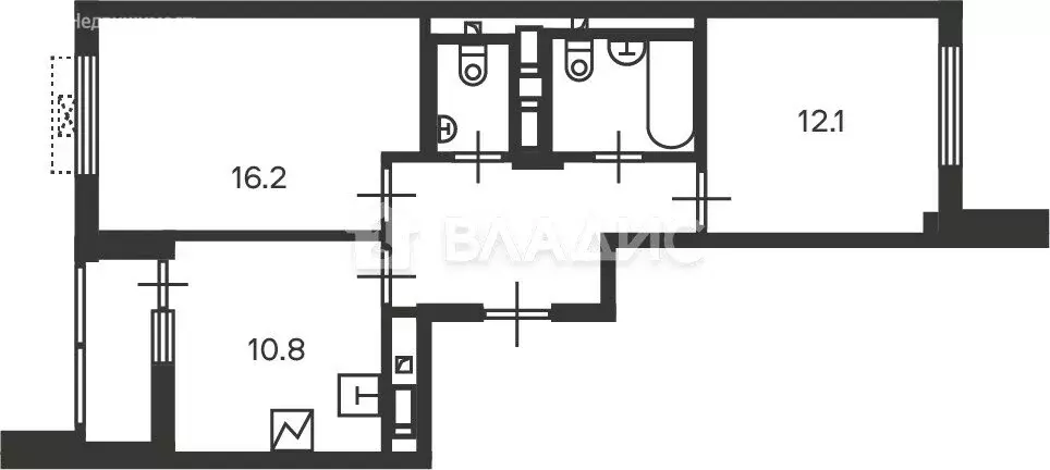 2-комнатная квартира: Москва, Кусковская улица, 12/1 (54 м) - Фото 0