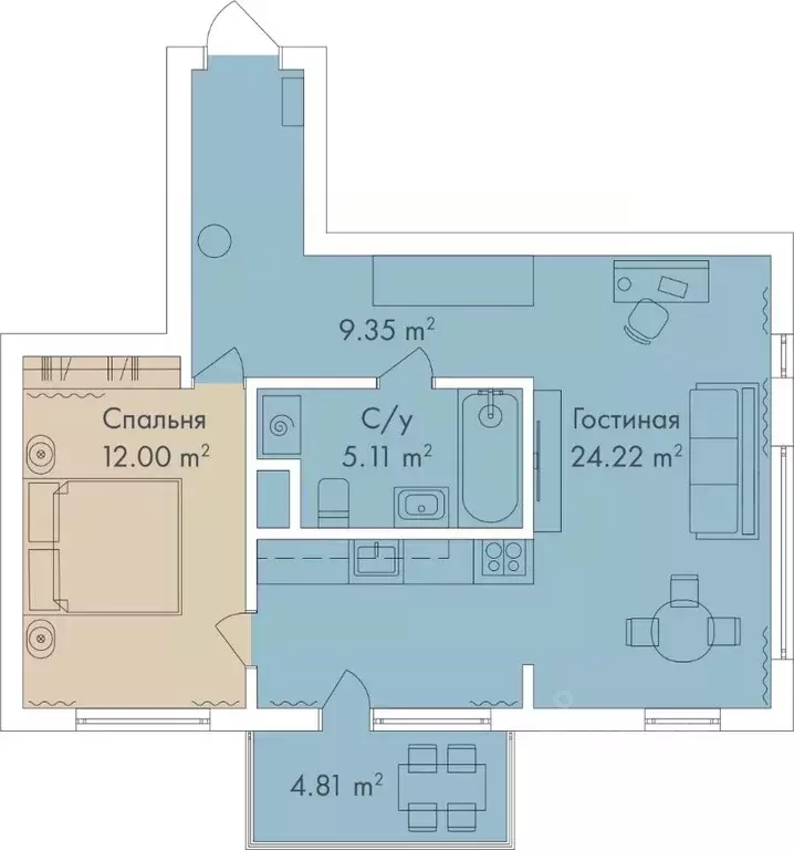 2-к кв. Санкт-Петербург Аптекарский просп., 18 (50.8 м) - Фото 2