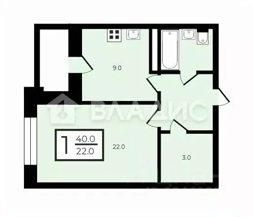 1-к кв. Москва Большая Очаковская ул., 44к1 (40.0 м) - Фото 1