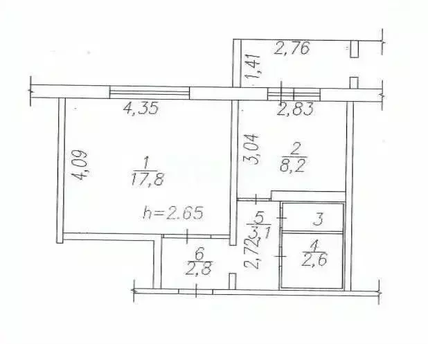 1-к кв. Кемеровская область, Новокузнецк ул. Рокоссовского, 33 (35.8 ... - Фото 2