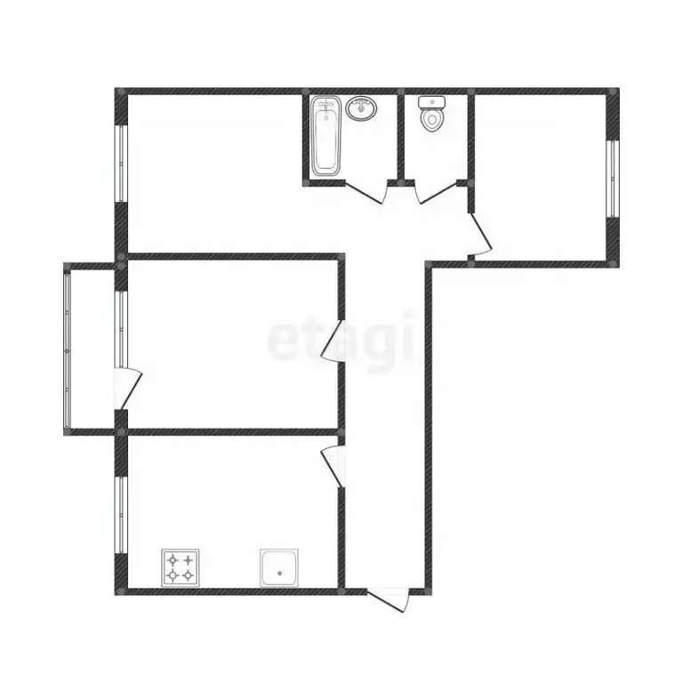 3-к кв. Костромская область, Кострома Рабочий просп., 21 (59.6 м) - Фото 1