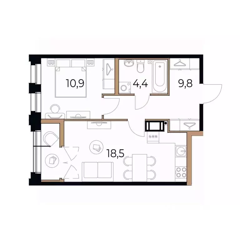 1-к кв. Вологодская область, Череповец Рыбинская ул., 69 (45.0 м) - Фото 1