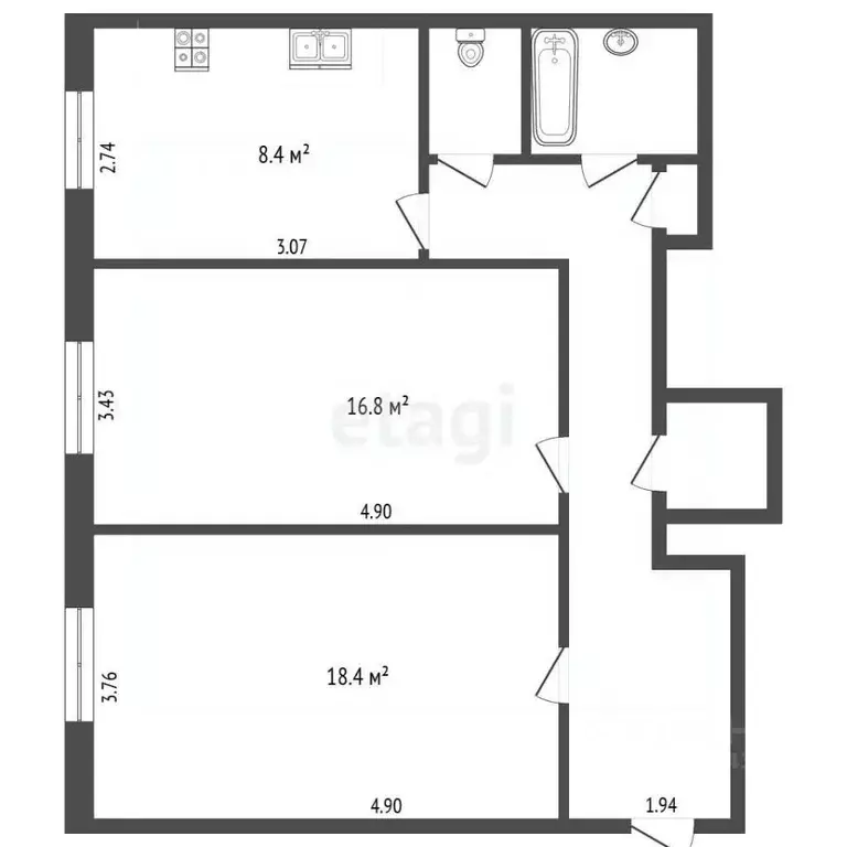 2-к кв. Москва Бронницкий пер., 2 (65.0 м) - Фото 2