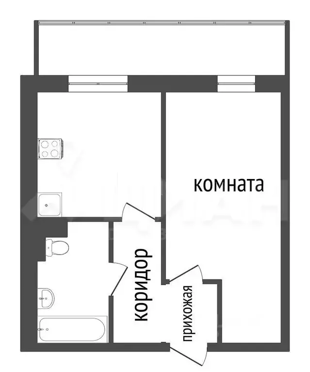 1-к кв. Новосибирская область, Новосибирск Лазурная ул., 6 (34.0 м) - Фото 1