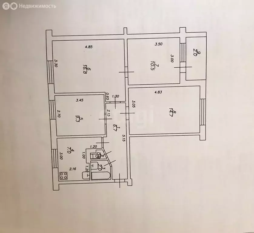 4-комнатная квартира: Казань, улица Профессора Камая, 5 (67.8 м) - Фото 1