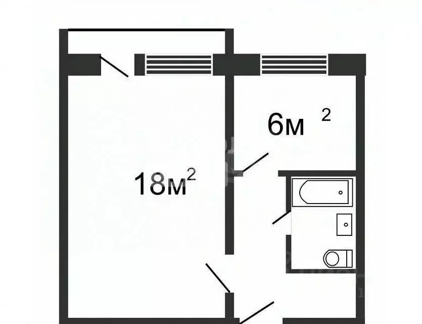 1-к кв. Липецкая область, Липецк Первомайская ул., 65 (31.0 м) - Фото 1