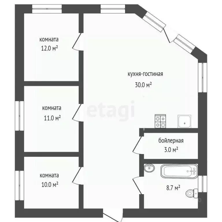Дом в Тюменская область, Тюмень СОСН Березка-3 тер., ул. 19-я (91 м) - Фото 1