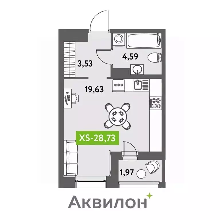 Студия Санкт-Петербург ул. Среднерогатская, 11к2 (29.8 м) - Фото 0
