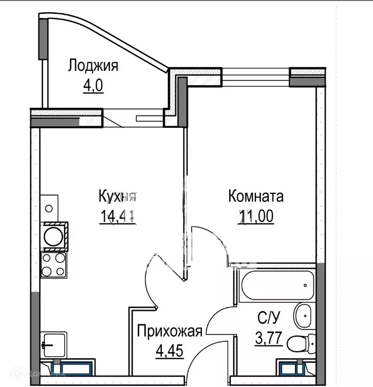 Продаётся 1-к квартира, 37.63 м - Фото 0