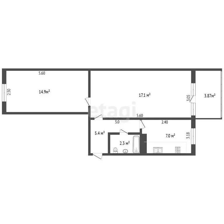 2-комнатная квартира: Ялта, улица Кривошты, 1 (51 м) - Фото 1