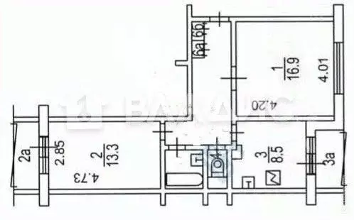 2-к кв. Москва Ратная ул., 10К2 (53.1 м) - Фото 1