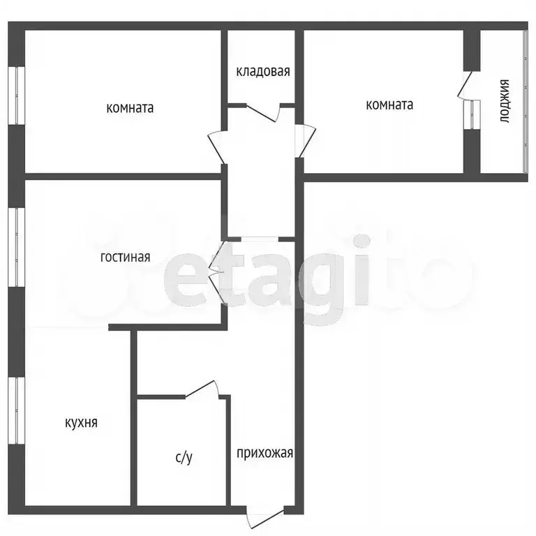 3-к. квартира, 55,8 м, 7/9 эт. - Фото 0