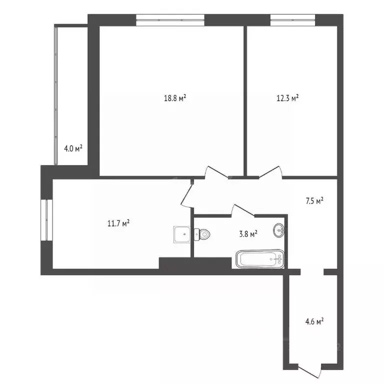 2-к кв. Красноярский край, Красноярск ул. Елены Стасовой, 50В (50.5 м) - Фото 2