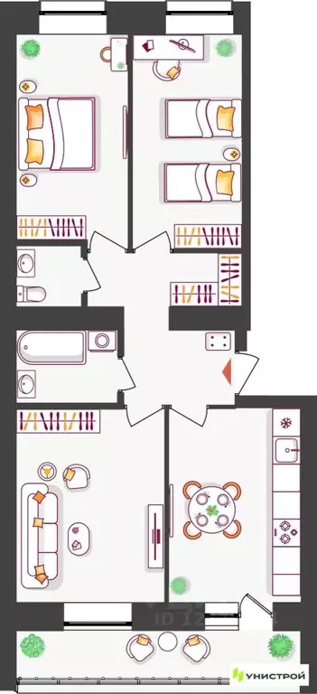 3-к кв. Самарская область, Тольятти ул. Владимира Высоцкого (66.64 м) - Фото 1