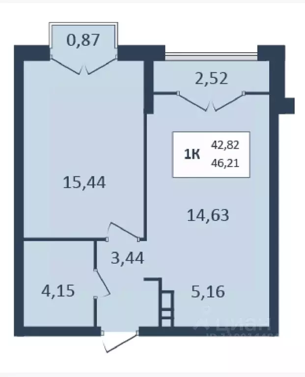 1-к кв. Ставропольский край, Кисловодск  (46.21 м) - Фото 0