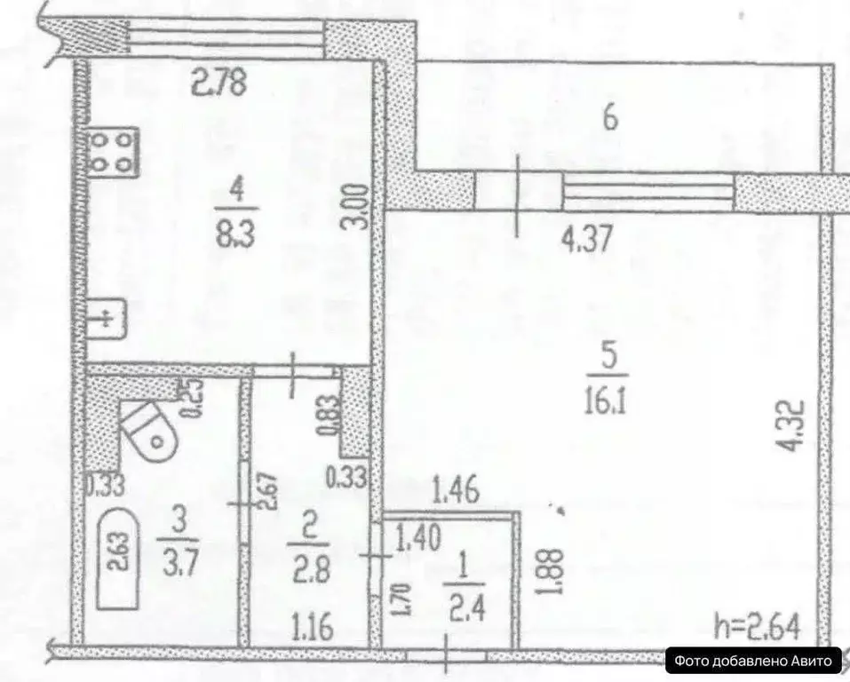 1-к кв. Алтайский край, Барнаул ул. Попова, 95 (33.3 м) - Фото 2