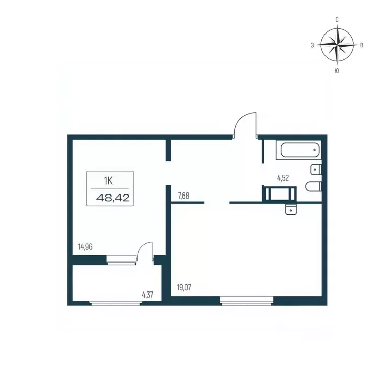 1-к кв. Ленинградская область, Всеволожский район, Заневское городское ... - Фото 1