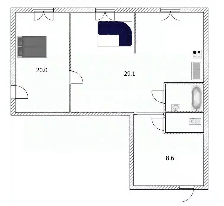 2-к кв. Ульяновская область, Ульяновск ул. Островского, 40 (62.1 м) - Фото 2