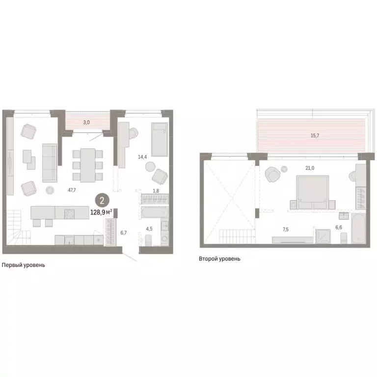 2-комнатная квартира: Тюмень, жилой комплекс На Минской (128.93 м) - Фото 1