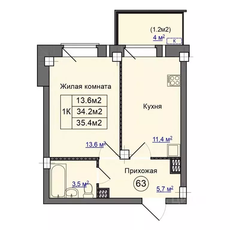 1-к кв. Псковская область, Псковский район, Завеличенская волость, д. ... - Фото 1