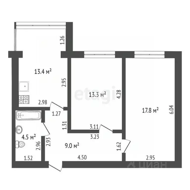 2-к кв. Краснодарский край, Краснодар Музыкальный мкр, ул. Имени ... - Фото 1