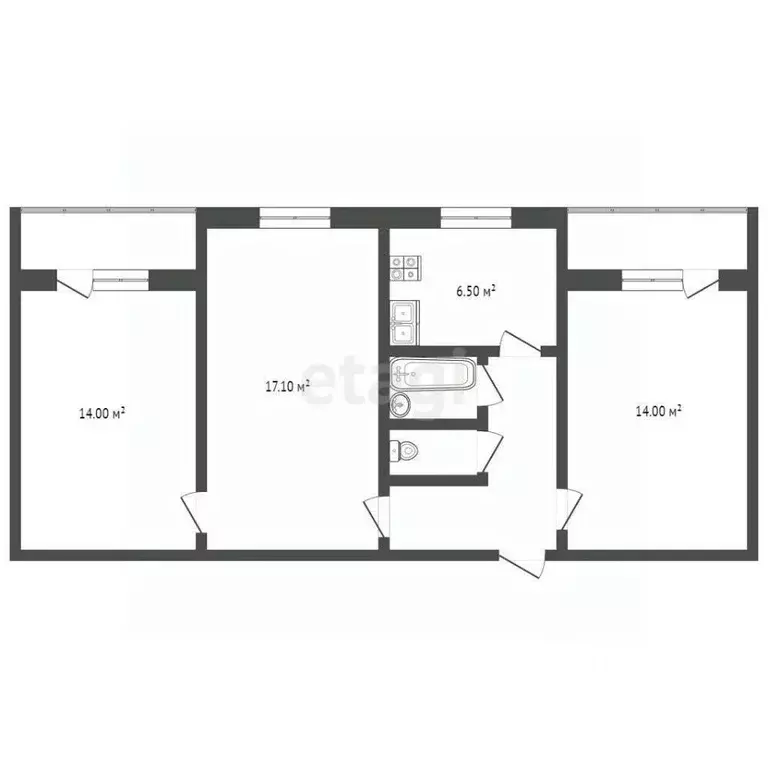 3-к кв. Мордовия, Саранск ул. Косарева, 21 (61.2 м) - Фото 1