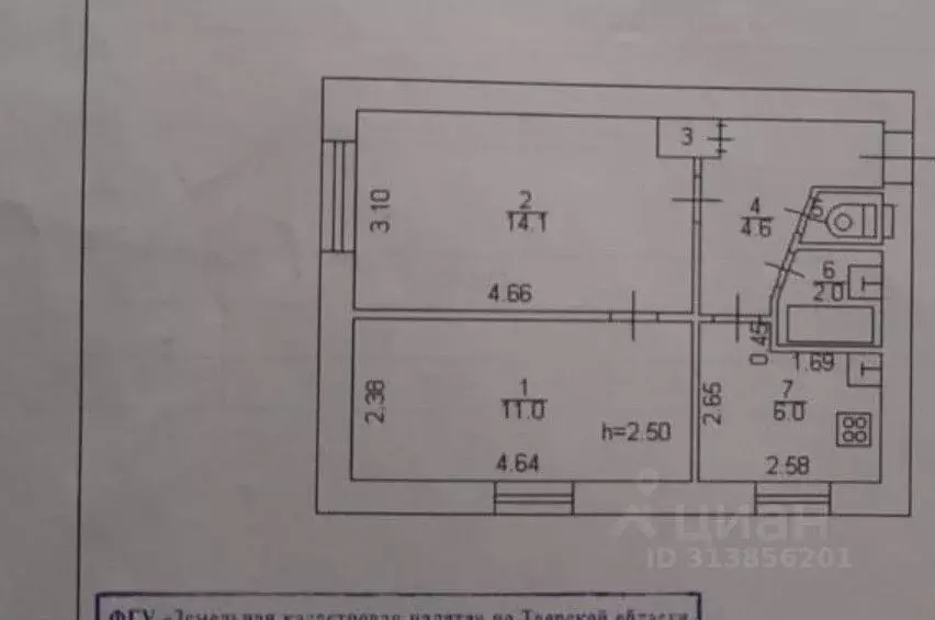 2-к кв. Тверская область, Тверь ул. Лукина, 13к1 (39.0 м) - Фото 0