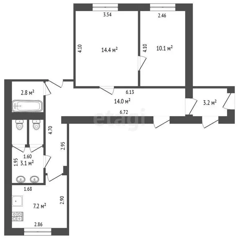 2-комнатная квартира: Прохладный, Пролетарская улица, 222 (36 м) - Фото 1