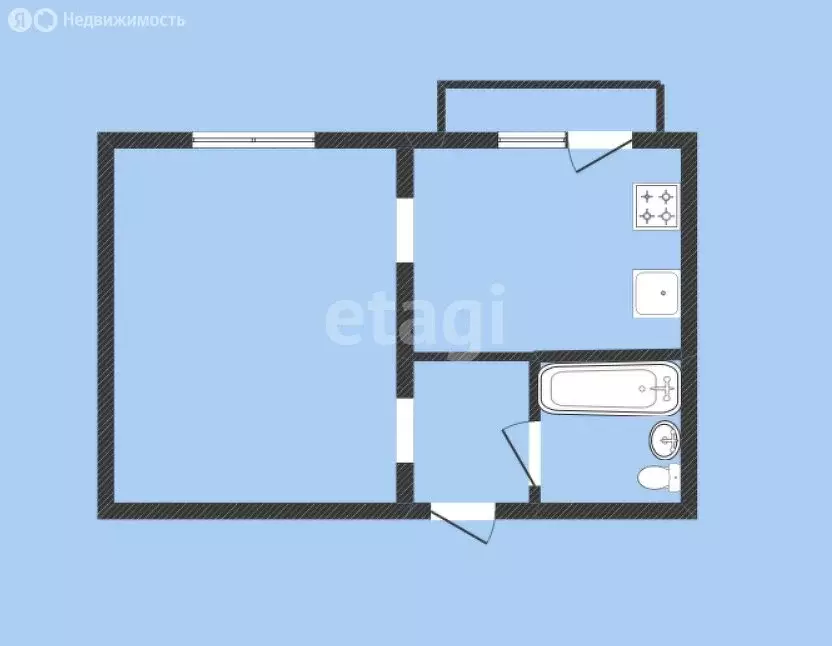 1-комнатная квартира: Кострома, улица Сутырина, 26 (30 м) - Фото 0