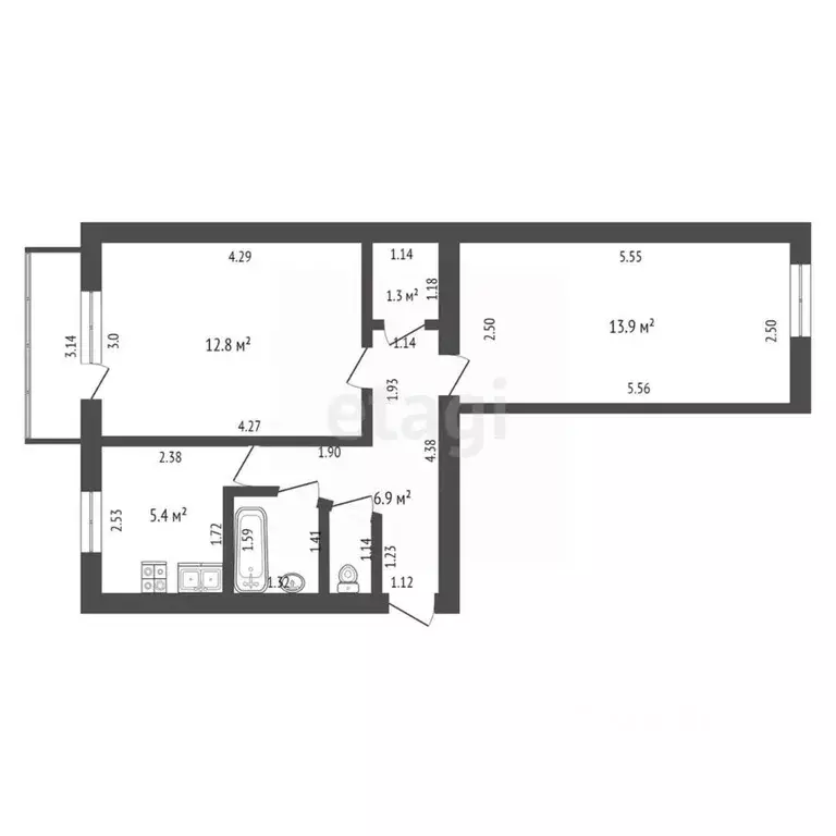 2-к кв. Тамбовская область, Тамбов городской округ, пос. Строитель, ... - Фото 2