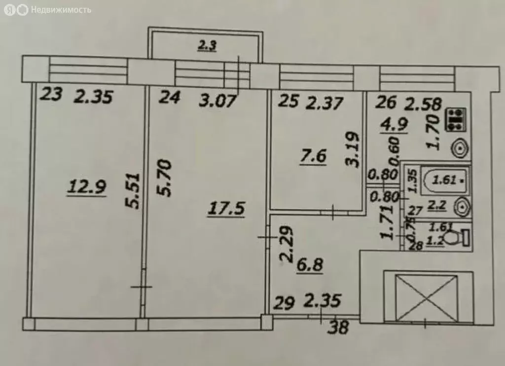 3-комнатная квартира: Самара, проспект Ленина, 6 (53.1 м) - Фото 1