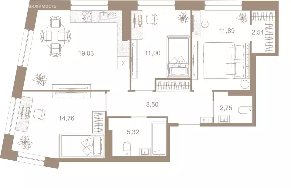 3-комнатная квартира: Санкт-Петербург, набережная реки Карповки, 31к1 ... - Фото 1