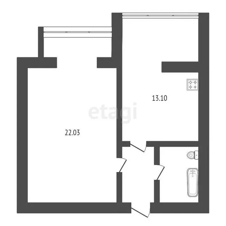 1-комнатная квартира: Черкесск, Октябрьская улица, 325 (40.2 м) - Фото 0