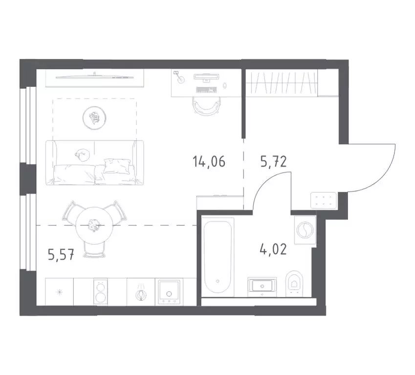1-комнатная квартира: Уфа, улица Минигали Губайдуллина, 8к9 (29.37 м) - Фото 0