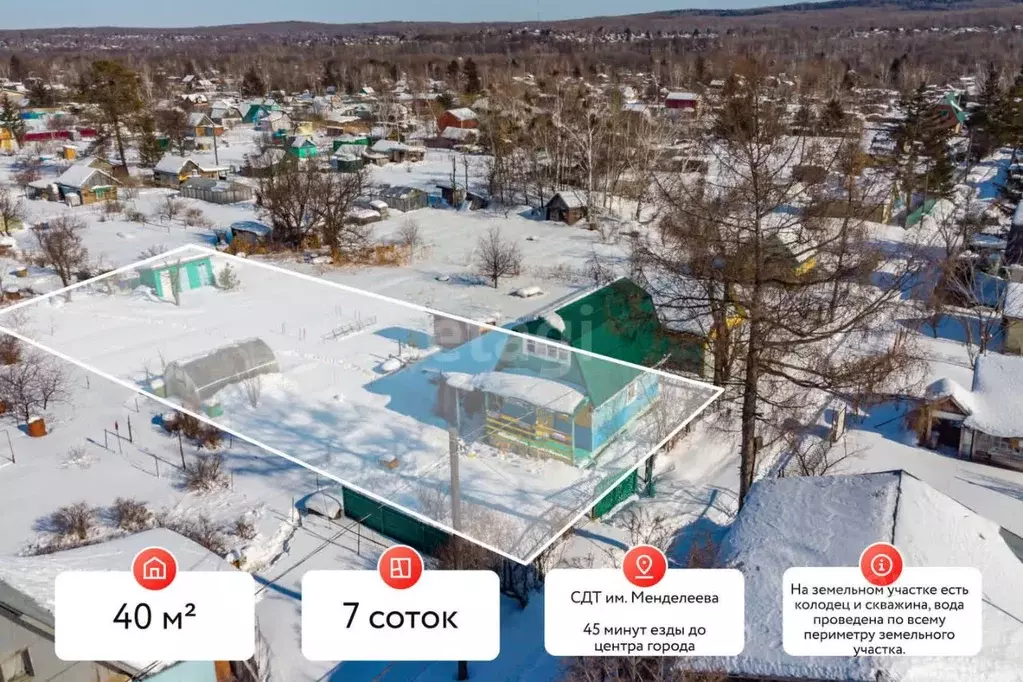 Дом в Хабаровский край, Хабаровский район, Имени Менделеева СНТ 38 (40 ... - Фото 1