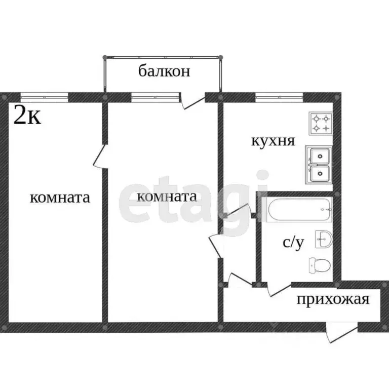 2-к кв. Ханты-Мансийский АО, Нефтеюганск 3-й мкр, 12 (45.0 м) - Фото 0