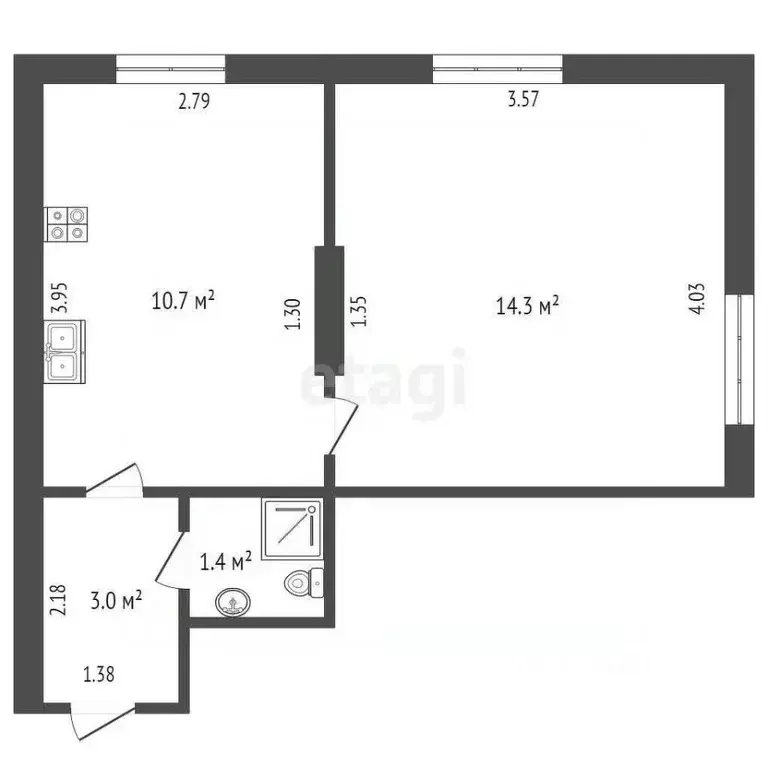 1-к кв. Ростовская область, Ростов-на-Дону ул. Нансена, 399/1 (29.4 м) - Фото 0