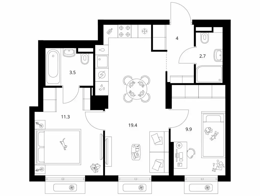 2-комнатная квартира: посёлок городского типа Боброво, ЖК Восточное ... - Фото 1