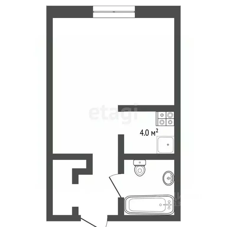 Студия Тюменская область, Тюмень ул. Николая Ростовцева, 24 (27.5 м) - Фото 2