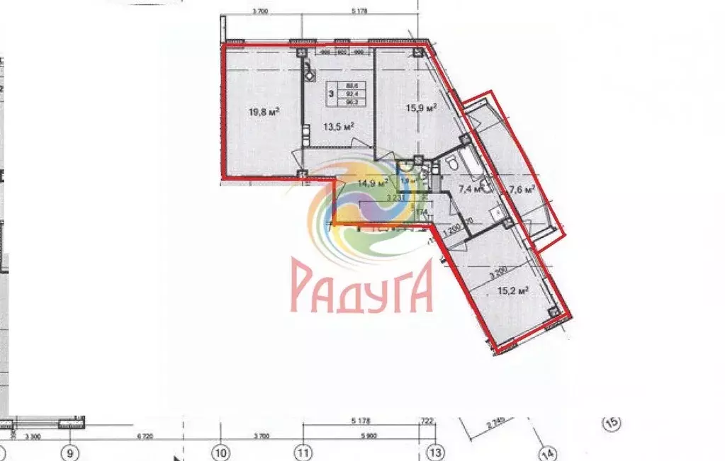 3-к кв. Ивановская область, Иваново ул. Колотилова, 15 (100.0 м) - Фото 2