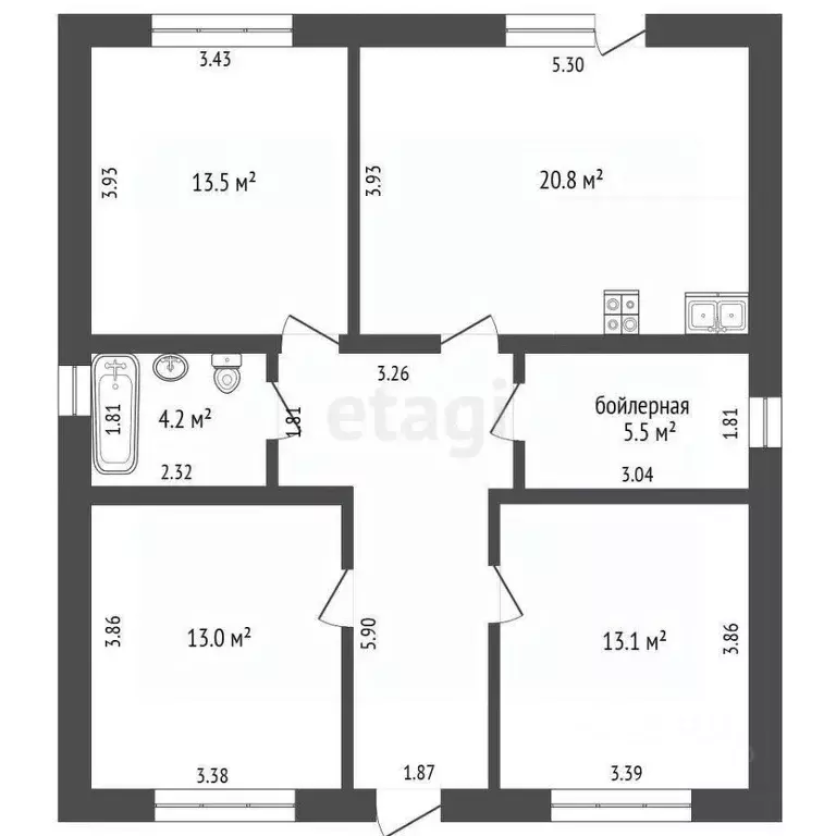 Дом в Тюменская область, Тюменский муниципальный округ, с. Перевалово, ... - Фото 1