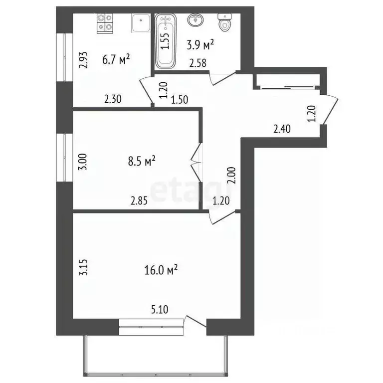 2-к кв. Ростовская область, Аксай Садовая ул., 12 (69.6 м) - Фото 0