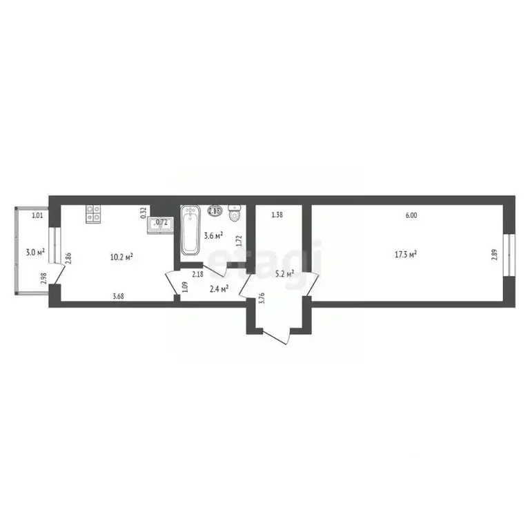 1-к кв. Краснодарский край, Анапа Солнечная ул., 54 (39.0 м) - Фото 2