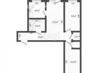 3-комнатная квартира: Кемерово, проспект Ленина, 63 (57.2 м) - Фото 0