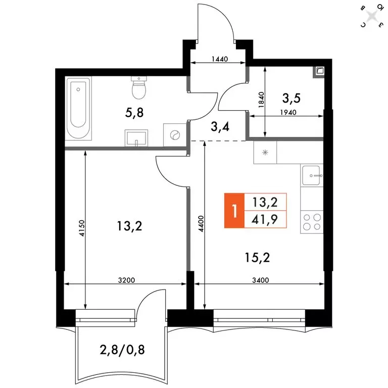 1-комнатная квартира: Нижний Новгород, историческая территория Старый ... - Фото 2