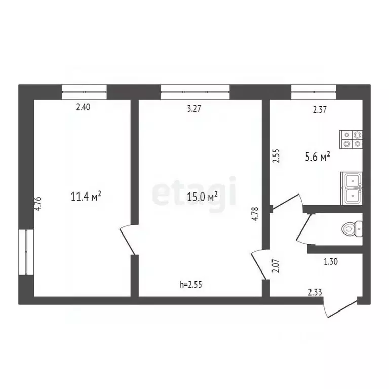2-к кв. Костромская область, Кострома Заволжская ул., 10 (37.0 м) - Фото 1