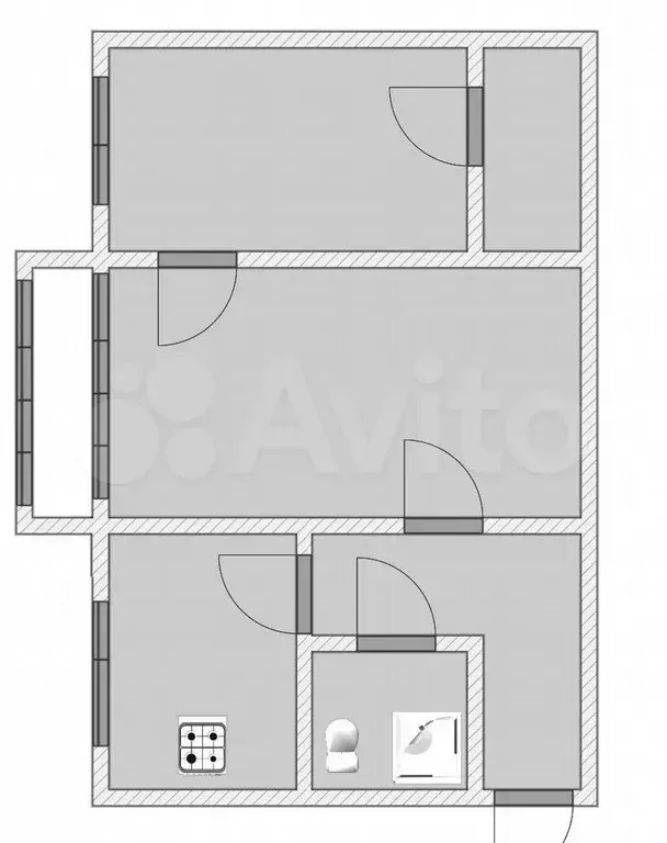 2-к. квартира, 45 м, 3/5 эт. - Фото 0