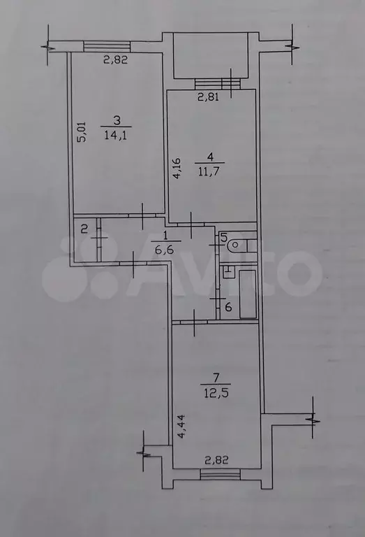 2-к. квартира, 51,4 м, 1/9 эт. - Фото 0