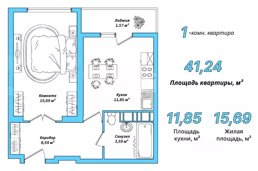 1-к кв. Ярославская область, Ярославский муниципальный округ, пос. ... - Фото 0