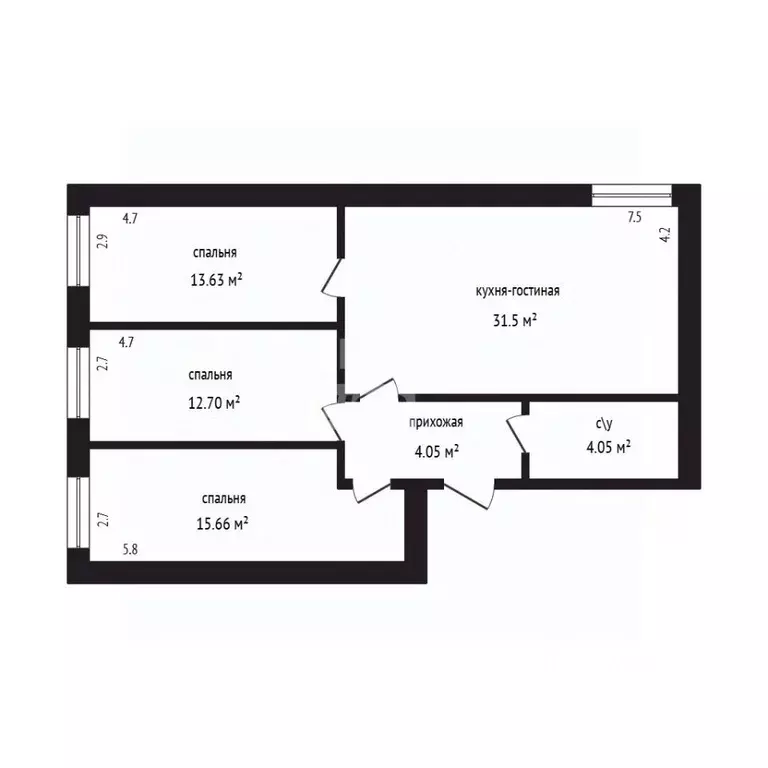 3-к кв. Дагестан, Дербент ул. Сальмана, 89 (84.0 м) - Фото 2